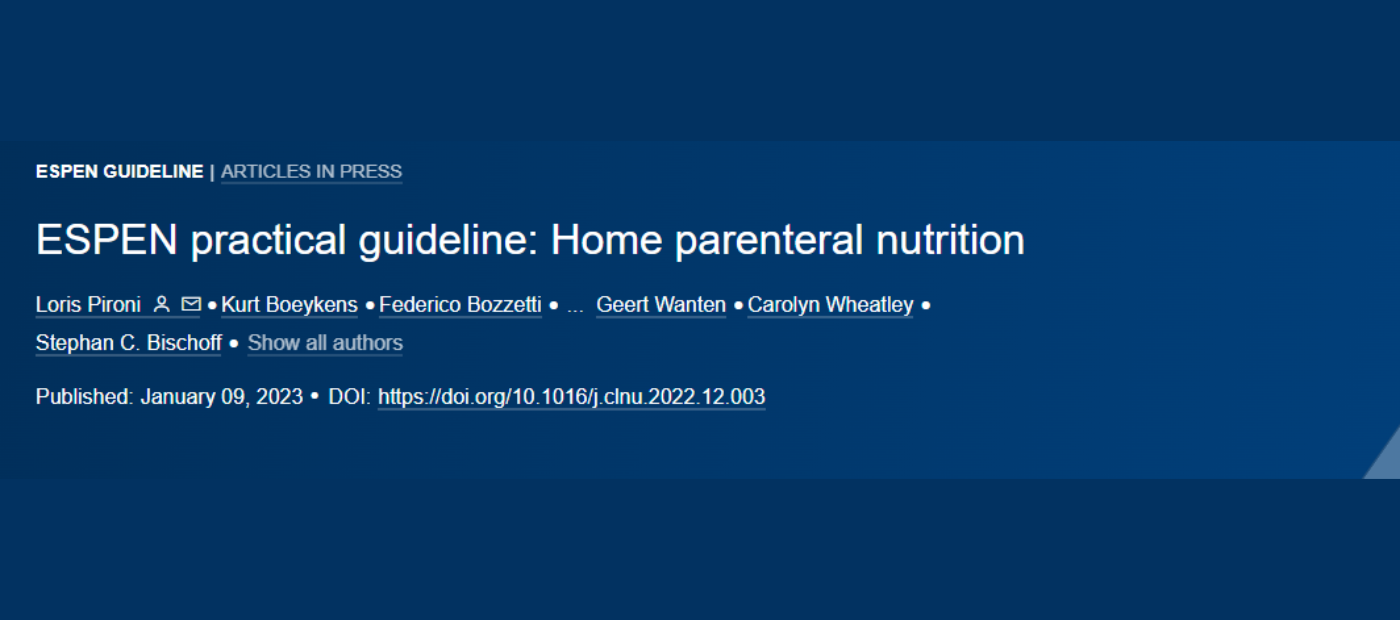 ¡Consulta La Nueva Guía Práctica De ESPEN Sobre Nutrición Parenteral ...